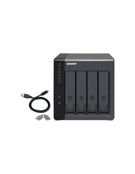 QNAP TR-004 4-Bay USB 3.2 Gen 2 RAID Expansion Enclosure with U.2 NVMe SSD and 2.5GbE Port