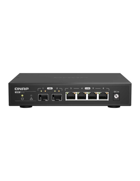 QNAP QSW-2104-2S 6-Port 10GbE and 2.5GbE Unmanaged Switch with 10GbE SFP+ and 5-Speed 10GBASE-T/NBASE-T