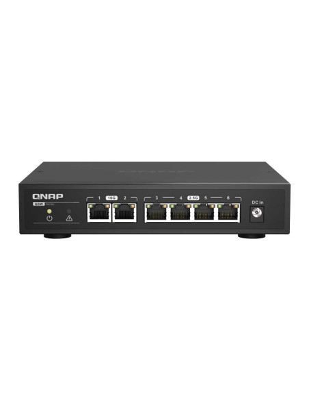 QNAP QSW-2104-2T 6-Port 10GbE and 2.5GbE Unmanaged Switch with 10GbE RJ45 and 5-Speed 10GBASE-T/NBASE-T