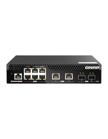 QNAP QSW-M2106R-2S2T Half-Width Rackmount 10GbE Layer 2 Managed Switch with SFP+ and RJ45 Ports