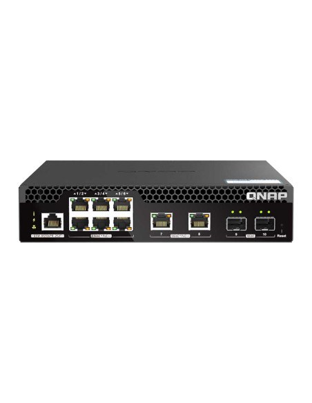 QNAP QSW-M2106PR-2S2T Half-Width Rackmount 10GbE PoE++ Layer 2 Managed Switch with SFP+/RJ45 Combo Ports