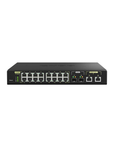 QNAP QSW-M2116P-2T2S Half-Width Rackmount 10GbE PoE++ Layer 2 Managed Switch with SFP+/RJ45 Combo Ports
